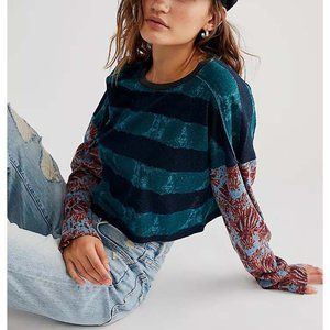 NWT Free People Jamie Tee / Indigo Combo